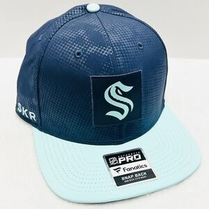Fanatics Seattle Kraken Authentic Pro Rink Hat Cap Adjustable Snapback Blue NHL‎